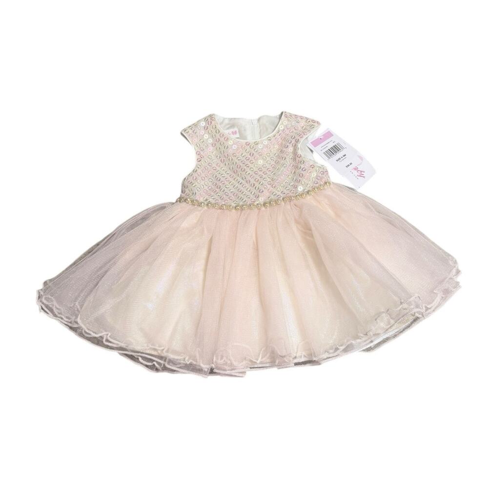 Bonnie Jean Baby Pink Tulle Sequin Dress Size 6-9 Month NWT - Picture 1 of 3
